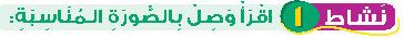 نشاط 1 اقرأ وصل بالصورة المناسبة